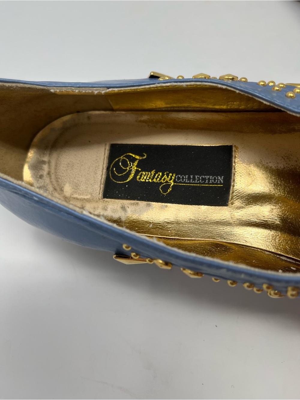 Vintage Fantasy Collection Gold studded point toe slip on shoe 7 - Picture 7 of 12